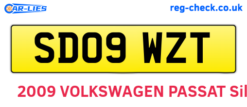 SD09WZT are the vehicle registration plates.
