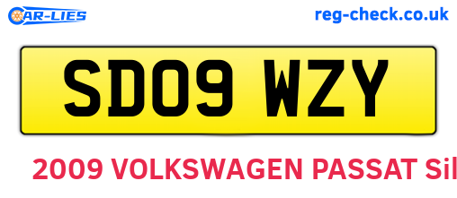 SD09WZY are the vehicle registration plates.