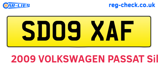 SD09XAF are the vehicle registration plates.