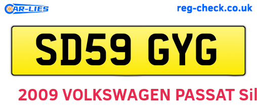 SD59GYG are the vehicle registration plates.