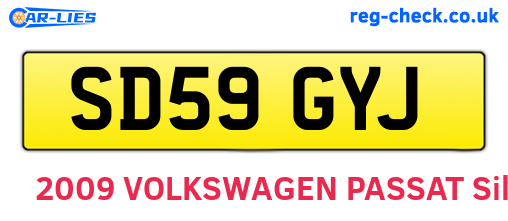 SD59GYJ are the vehicle registration plates.