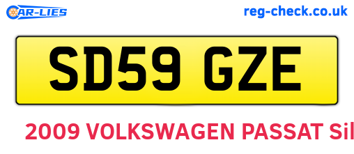 SD59GZE are the vehicle registration plates.