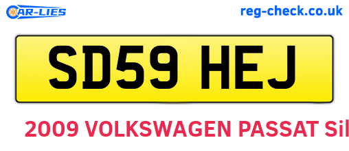 SD59HEJ are the vehicle registration plates.