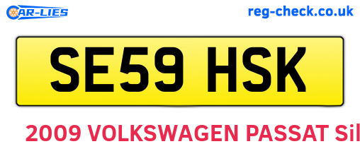 SE59HSK are the vehicle registration plates.