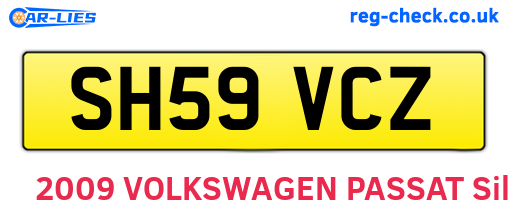 SH59VCZ are the vehicle registration plates.