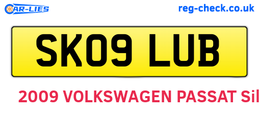 SK09LUB are the vehicle registration plates.