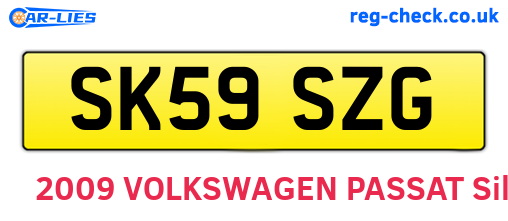 SK59SZG are the vehicle registration plates.