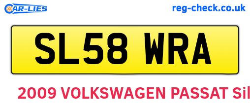 SL58WRA are the vehicle registration plates.