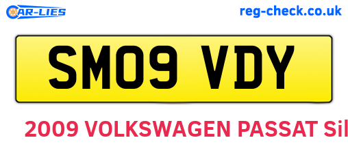 SM09VDY are the vehicle registration plates.