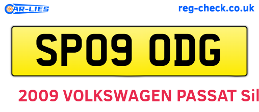SP09ODG are the vehicle registration plates.