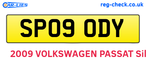 SP09ODY are the vehicle registration plates.