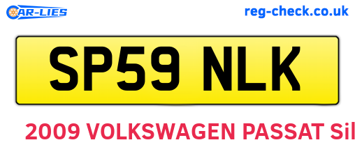 SP59NLK are the vehicle registration plates.