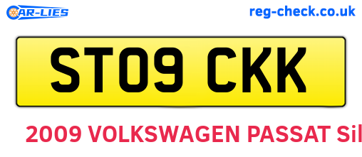 ST09CKK are the vehicle registration plates.