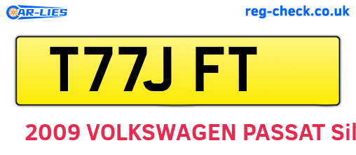T77JFT are the vehicle registration plates.
