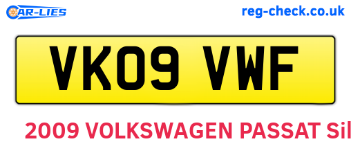 VK09VWF are the vehicle registration plates.