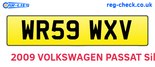 WR59WXV are the vehicle registration plates.
