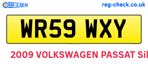 WR59WXY are the vehicle registration plates.