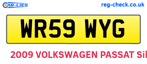 WR59WYG are the vehicle registration plates.