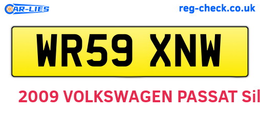 WR59XNW are the vehicle registration plates.