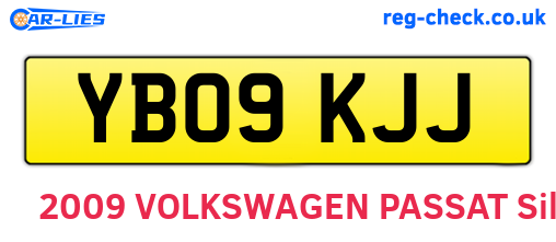YB09KJJ are the vehicle registration plates.