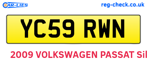 YC59RWN are the vehicle registration plates.