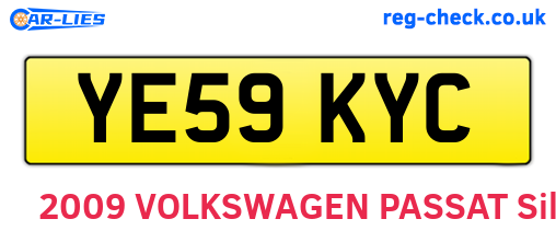 YE59KYC are the vehicle registration plates.