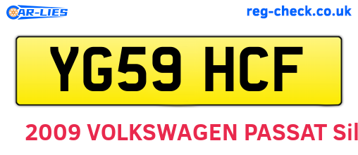 YG59HCF are the vehicle registration plates.