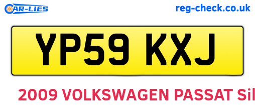 YP59KXJ are the vehicle registration plates.