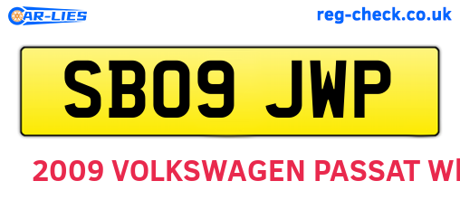 SB09JWP are the vehicle registration plates.