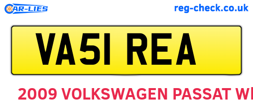 VA51REA are the vehicle registration plates.