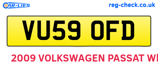 VU59OFD are the vehicle registration plates.