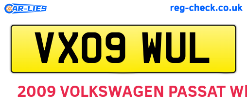 VX09WUL are the vehicle registration plates.