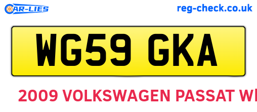 WG59GKA are the vehicle registration plates.