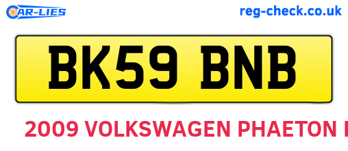 BK59BNB are the vehicle registration plates.