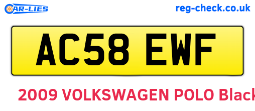 AC58EWF are the vehicle registration plates.