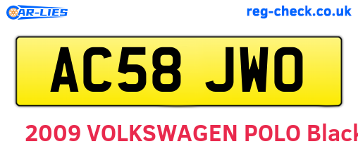 AC58JWO are the vehicle registration plates.