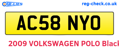AC58NYO are the vehicle registration plates.