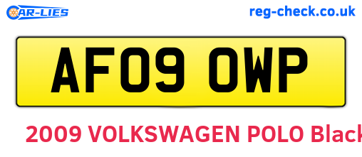AF09OWP are the vehicle registration plates.