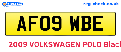 AF09WBE are the vehicle registration plates.