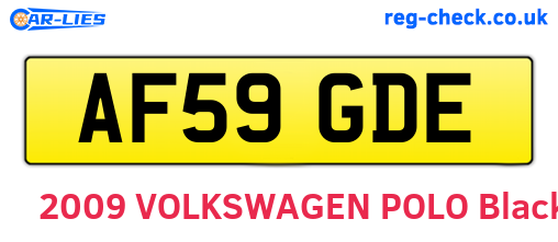 AF59GDE are the vehicle registration plates.