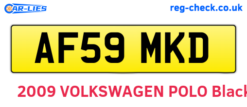 AF59MKD are the vehicle registration plates.