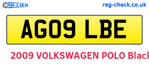 AG09LBE are the vehicle registration plates.