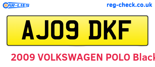 AJ09DKF are the vehicle registration plates.