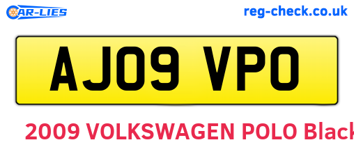 AJ09VPO are the vehicle registration plates.