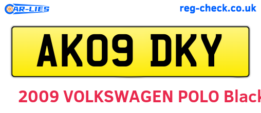 AK09DKY are the vehicle registration plates.