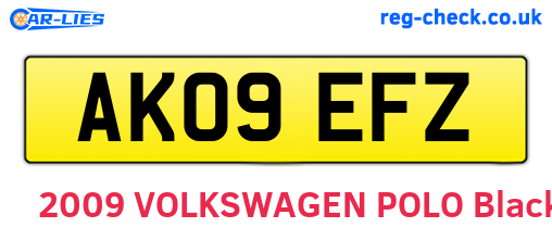 AK09EFZ are the vehicle registration plates.