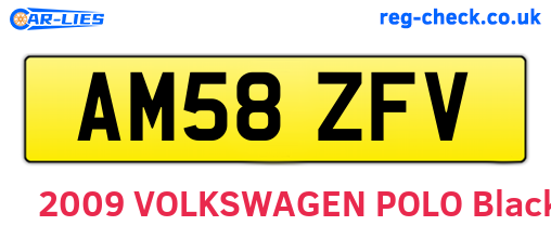 AM58ZFV are the vehicle registration plates.