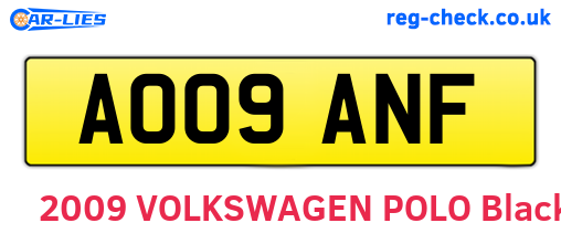 AO09ANF are the vehicle registration plates.