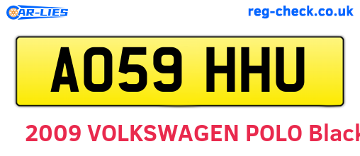 AO59HHU are the vehicle registration plates.
