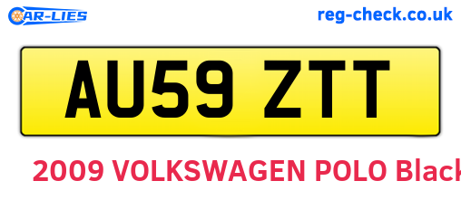AU59ZTT are the vehicle registration plates.